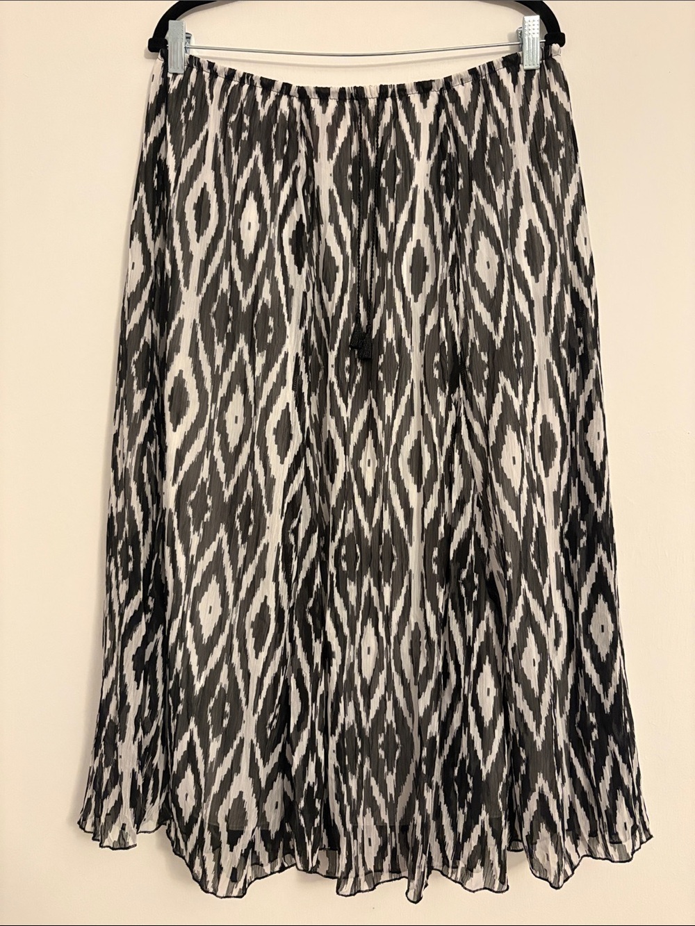 hearts of palm Black and White Ikat Pleated Skirt Size 14